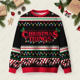 Christmas Thing Black Ugly Christmas Sweater Xmas Clothing Xmas Gift For Sister