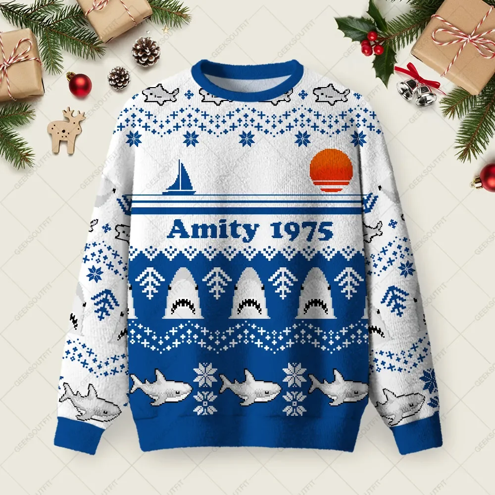 Amity 1975 Ugly Christmas Sweater Xmas Apparel Christmas Gifts For Brothers