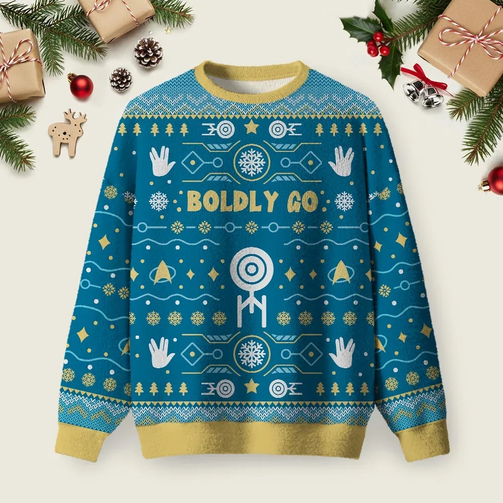 Boldly Into Blue Ugly Christmas Sweater Xmas Apparel Christmas Gifts For Dad