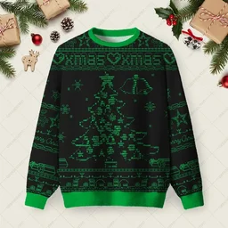 ASCII Xmas Tree Ugly Christmas Sweater Christmas Vacation Apparel Gifts For Boyfriend