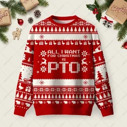 All I Want For Christmas Is PTO Ugly Christmas Sweater Christmas Party Outfit Xmas Gifts