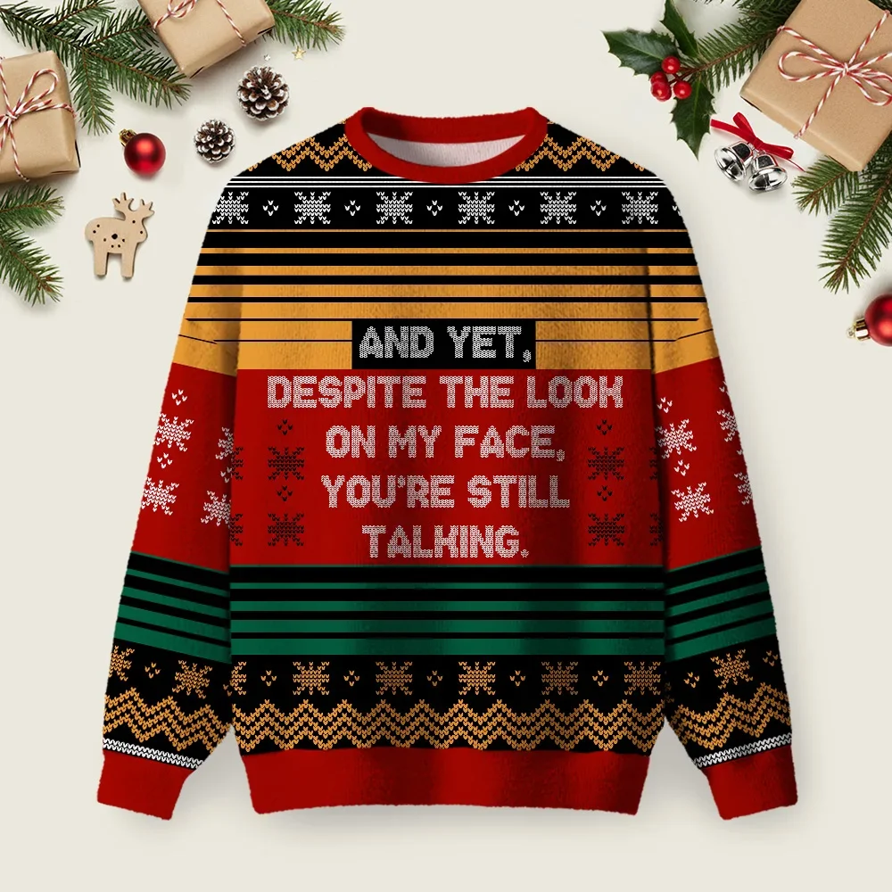 Despite The Look On My Face Ugly Christmas Sweater Funny Xmas Sweaters Xmas Gifts For Sister