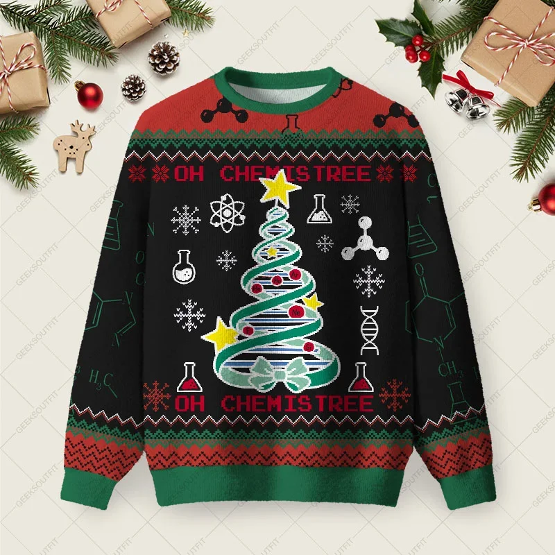 DNA Tree Ugly Christmas Sweater Xmas Apparel Christmas Gifts For Science Lovers