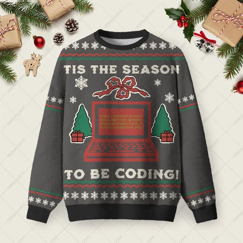 Coding Tis The Season Ugly Christmas Sweater Xmas Party Outfits Xmas Gifts For Husband