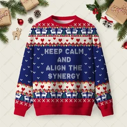 Keep Calm And Align The Synergy Ugly Christmas Sweater Christmas Party Outfit Gifts For Sister
