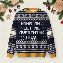 Hang On Let Me Overthink Ugly Christmas Sweater Xmas Party Outfits Christmas Gifts For Wife