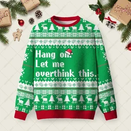 Let Me Overthink This Ugly Christmas Sweater Christmas Party Outfit Xmas Gifts For Brother