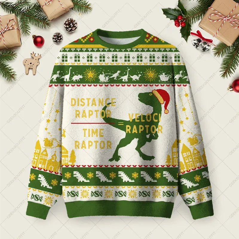 Equations Of Motion Science Velociraptor Ugly Christmas Sweater Xmas Apparel Christmas Gifts For Science Lovers