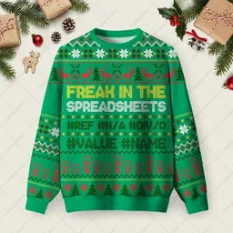 Freak In The Spreadsheets Ugly Christmas Sweater Christmas Party Outfit Xmas Gifts For Sister
