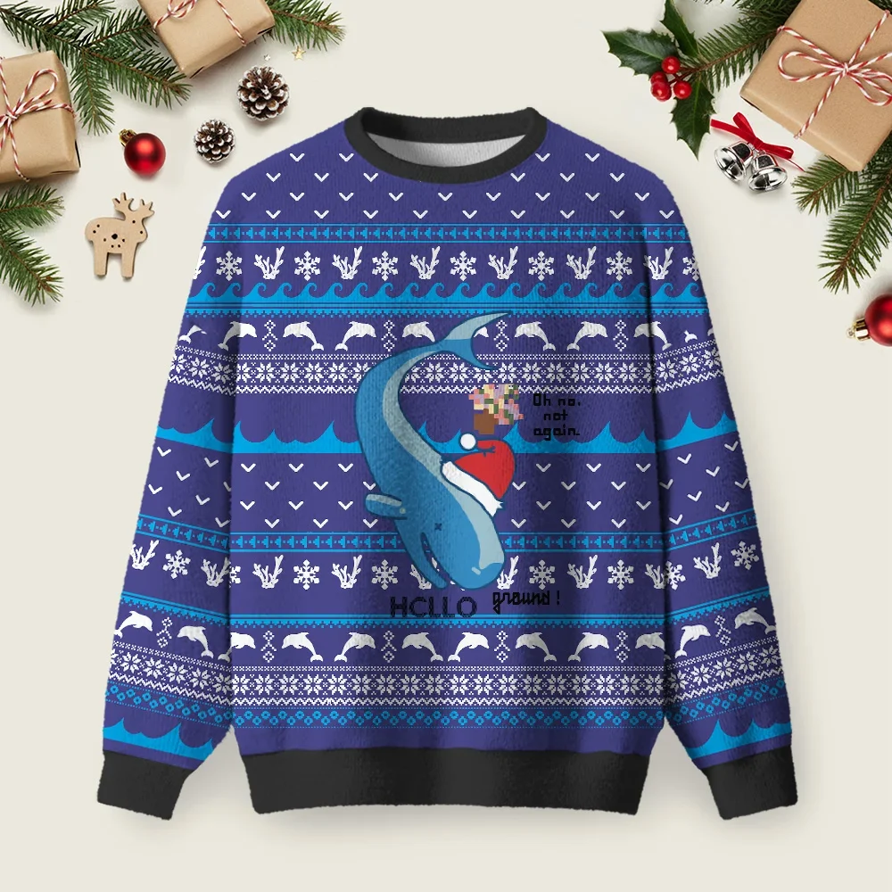 HCLLO Oh No Not Again Ugly Christmas Sweater Funny Holiday Sweaters Gifts For Brother