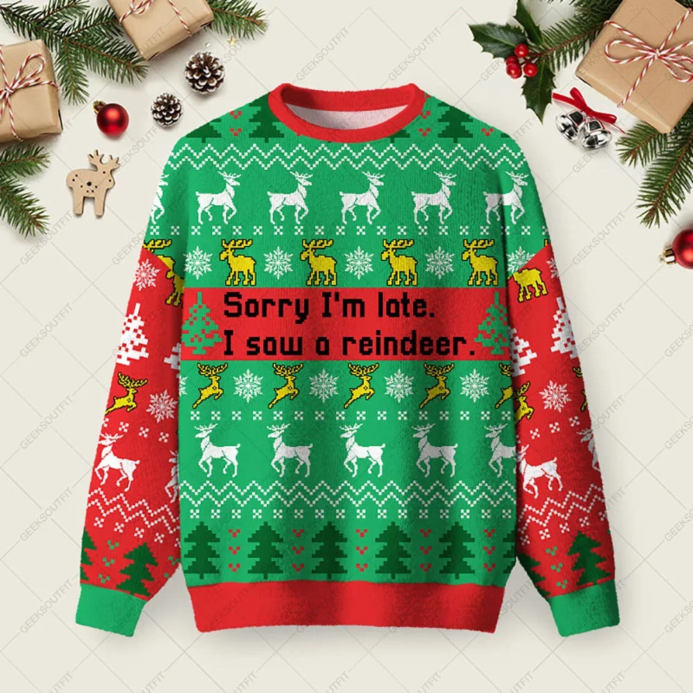 I Saw A Reindeer Ugly Christmas Sweater Winter Clothing Christmas Gifts For Sister