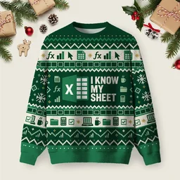 Excel Sheet Ugly Christmas Sweater Xmas Apparel Xmas Gift For Sister