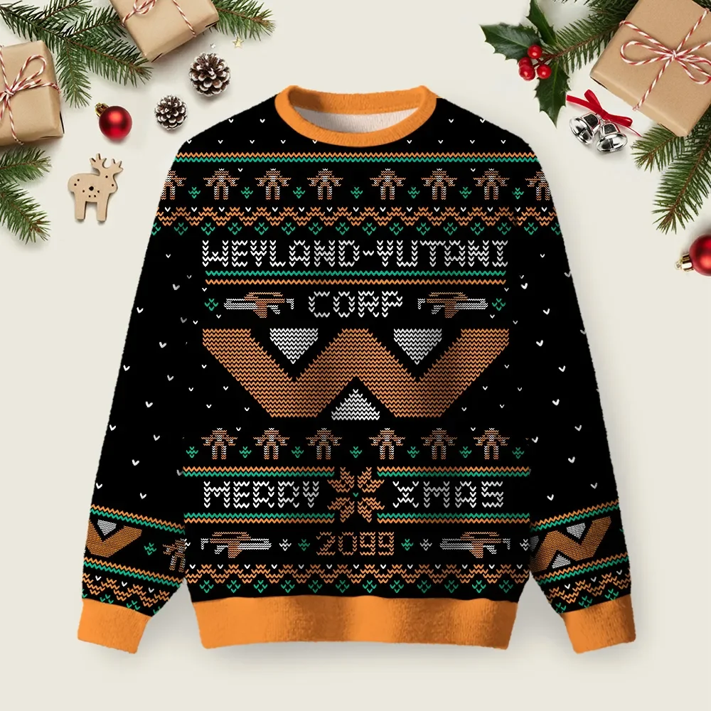 Happy Alien Weyland Yutani Corp Ugly Christmas Sweater Christmas Day Outfit Xmas Gifts