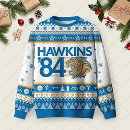 Hawkins 84 Ugly Christmas Sweater Funny Ugly Xmas Sweaters Gifts For Brother