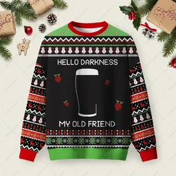 Hello Darkness My Old Friend Black Ugly Christmas Sweater Xmas Apparel Christmas Gifts For Music Lovers