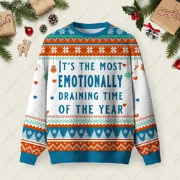 Emotionally Draining Ugly Christmas Sweater Christmas Day Outfit Xmas Gifts For BFF