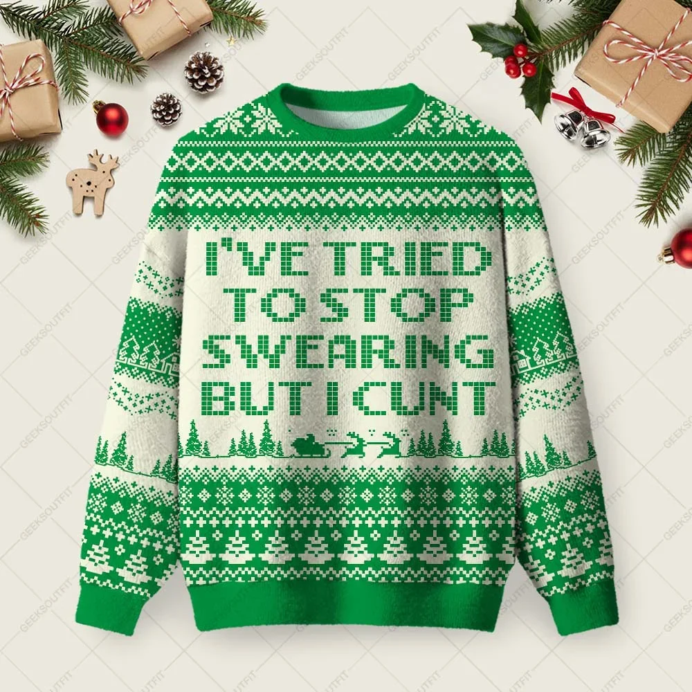 I_ve Tried To Stop Swearing Ugly Christmas Sweater Christmas Vacation Apparel Xmas Gifts Idea
