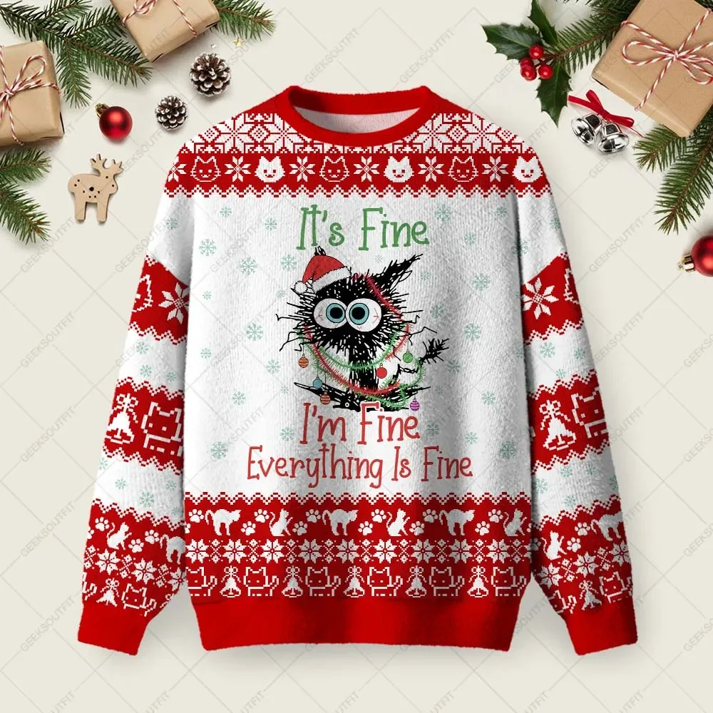 It_s Fine Ugly Christmas Sweater Xmas Merch Christmas Gifts For Sister