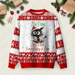 It_s Fine Ugly Christmas Sweater Xmas Merch Christmas Gifts For Sister