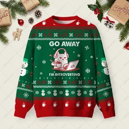 Go Away Im Introverting Ugly Christmas Sweater Xmas Apparel Christmas Gifts For Introverts