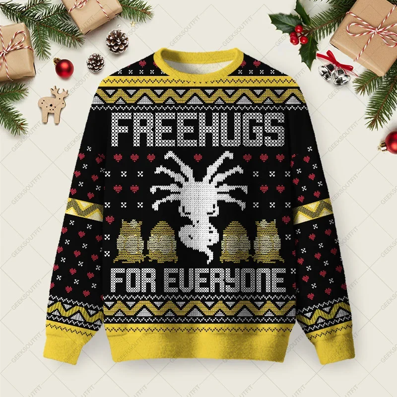 Free Hugs For Everyone Ugly Christmas Sweater Xmas Merch Christmas Gifts For Friends
