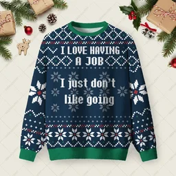 I Love Having A Job I Just Don_t Like Going Ugly Christmas Sweater Funny Xmas Sweaters Gifts