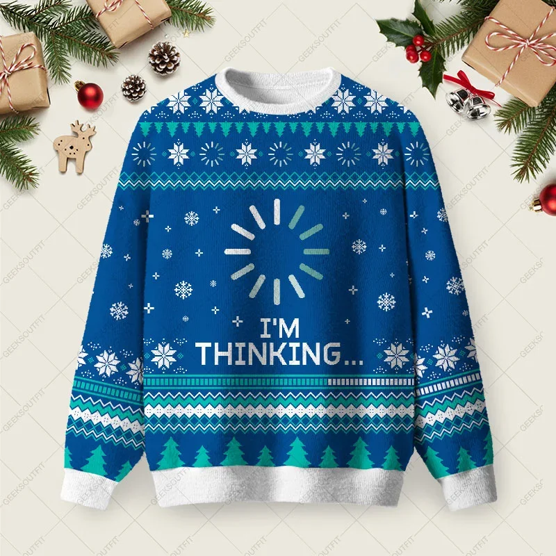 I_m Thinking Ugly Christmas Sweater Funny Xmas Sweaters Christmas Gifts For Husband