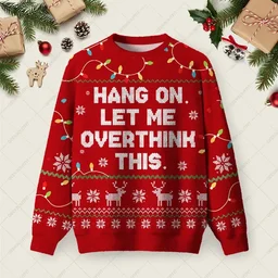Let Me Overthink This Ugly Christmas Sweater Funny Xmas Sweaters Xmas Gifts For Girlfriend