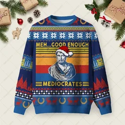 Meh Good Enough Ugly Christmas Sweater Hilarious Ugly Christmas Sweaters Gifts For Dad