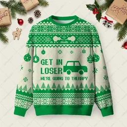 Get In Loser Ugly Christmas Sweater Funny Ugly Holiday Sweater Xmas Gifts For Boyfriend