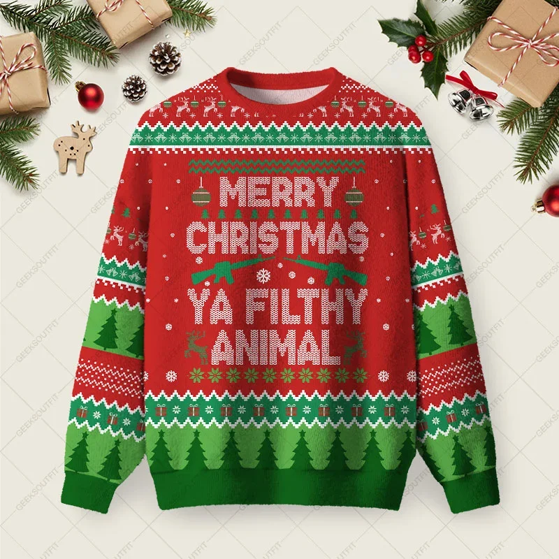 Merry Christmas Ya Filthy Animal Ugly Christmas Sweater Xmas Party Outfit Xmas Gifts