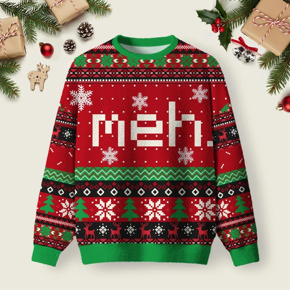 Meh Ugly Christmas Sweater Funny Xmas Sweaters Christmas Gift Ideas For Friends
