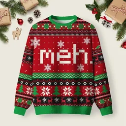 Meh Ugly Christmas Sweater Funny Xmas Sweaters Christmas Gift Ideas For Friends