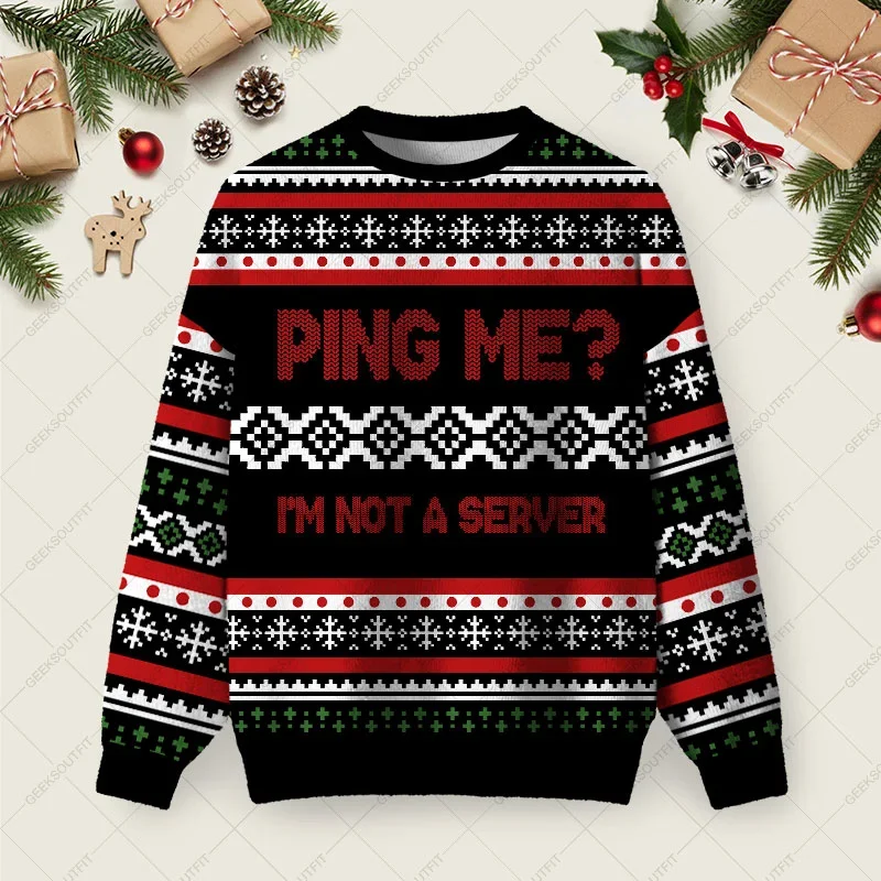 I_m Not A Server Ugly Christmas Sweater Christmas Party Outfit Xmas Gifts For Husband