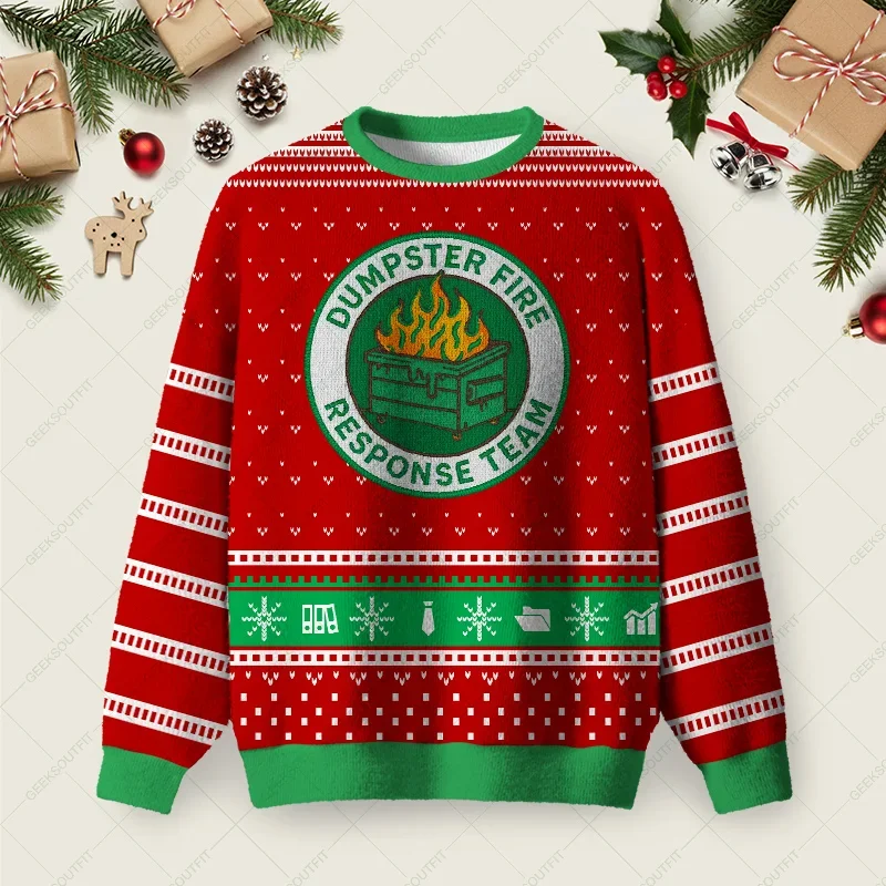 Dumpster Fire Response Team Red Ugly Christmas Sweater Xmas Apparel Christmas Gifts For Coworkers