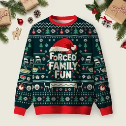 Forced Family Fun Ugly Christmas Sweater Family Christmas Clothes Gifts For Brother