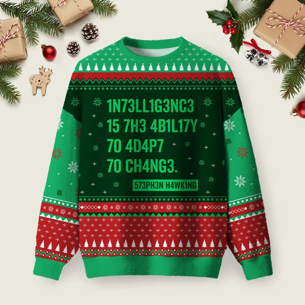 Intelligence Stephen Hawking Science Ugly Christmas Sweater Festive Clothing Christmas Gifts