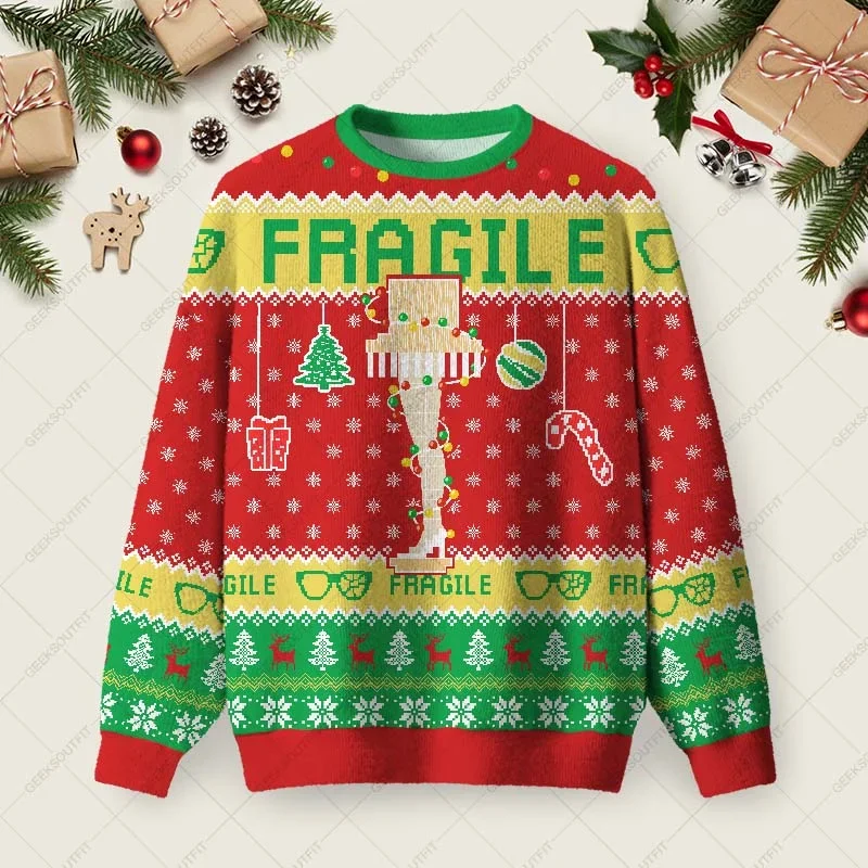 Fragile Holiday Cheer Ugly Christmas Sweater Winter Clothing Christmas Gifts For Sister