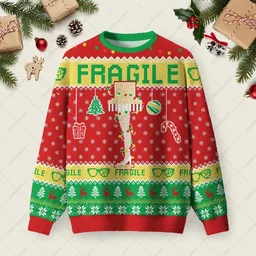 Fragile Holiday Cheer Ugly Christmas Sweater Winter Clothing Christmas Gifts For Sister
