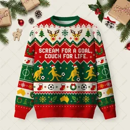 Scream For A Goal Ugly Christmas Sweater Funny Ugly Xmas Sweaters Christmas Gifts For Brother