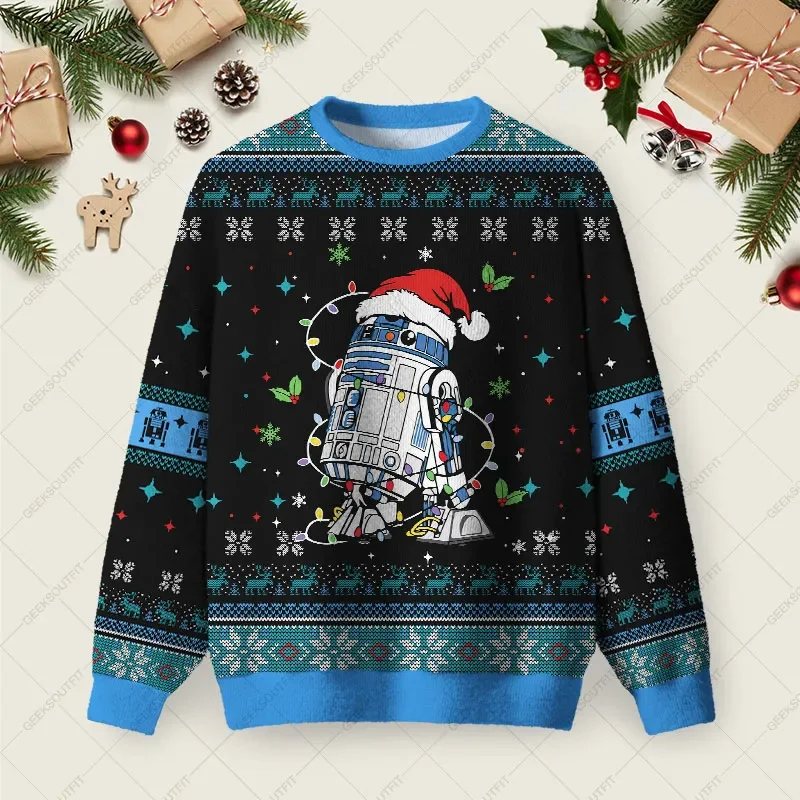 R2 D2 Christmas Sweater Xmas Clothing Christmas Gifts For Boyfriend_