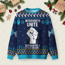 Introverts Unite Ugly Christmas Sweater Xmas Merch Christmas Gifts For Introverts