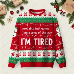 Probably Tired Gonna Ugly Christmas Sweater Xmas Merch Christmas Gifts For Friends