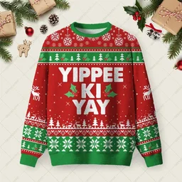 Yippee Ki Yay Ugly Christmas Sweater Xmas Merch Xmas Gift For Husband