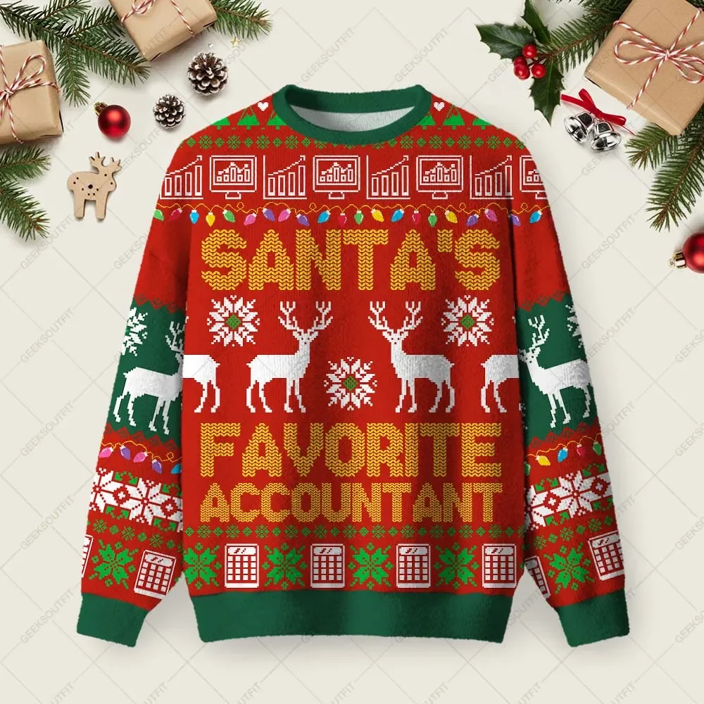 Santas Favorite Accountant Ugly Christmas Sweater Xmas Apparel Christmas Gifts For Accountants