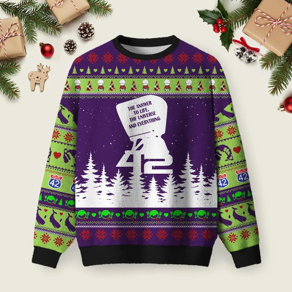 The Answer To Everything Ugly Christmas Sweater Xmas Party Outfits Xmas Gifts For Sister