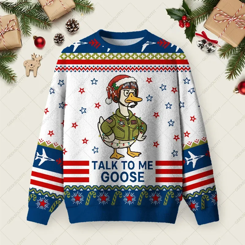 Talk To Me Goose Ugly Christmas Sweater Xmas Merch Christmas Gifts For Wife