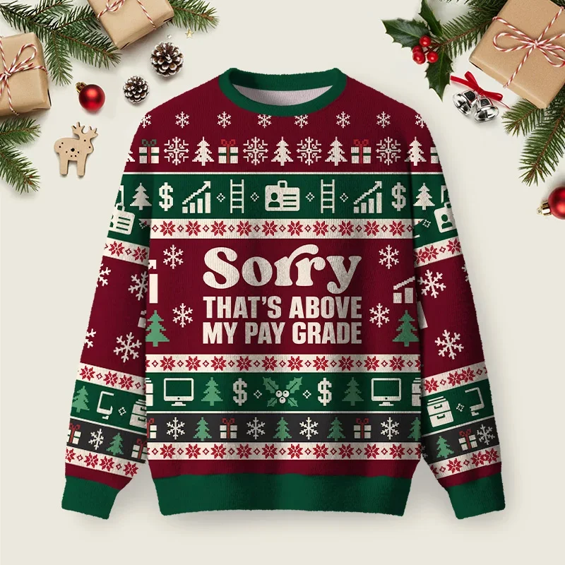 Pay Grade Ugly Christmas Sweater Xmas Apparel Christmas Gifts For Office Workers