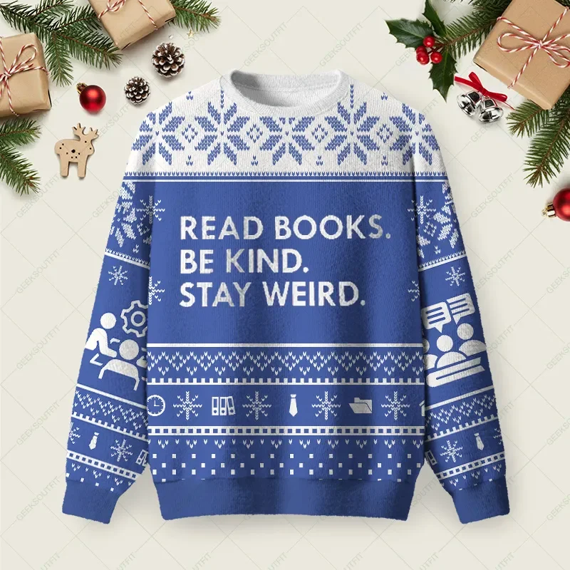 Read Books Ugly Christmas Sweater Christmas Party Outfit Xmas Gifts For Bookish