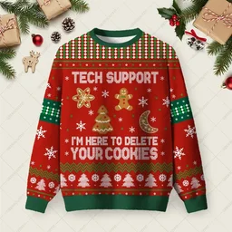 Tech Support Computer Programmer Red Ugly Christmas Sweater Xmas Apparel Christmas Gifts Dad